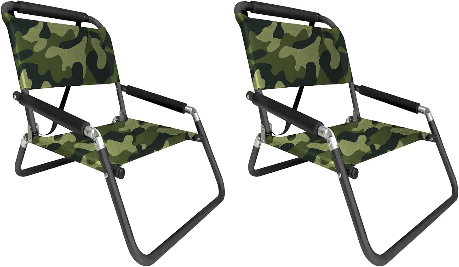 Lightweight Portable Foldable Recliner Beach Chairs, with Slip Pockets and Shoulder Strap, 2 Pack, Black, XL - Image 18