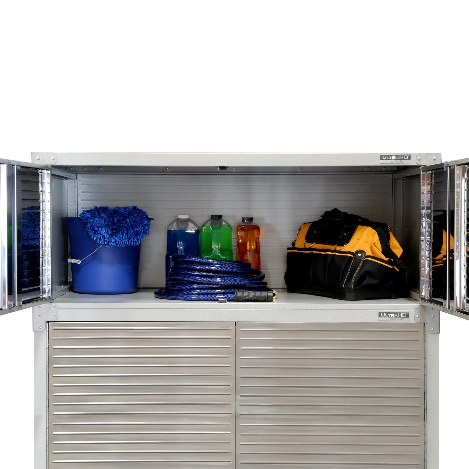 Seville Classics UltraHD Mega 2-Door Lockable Stacker Storage Cabinet, 48" W X 24" D X 18.5" H, Graphite - Image 16