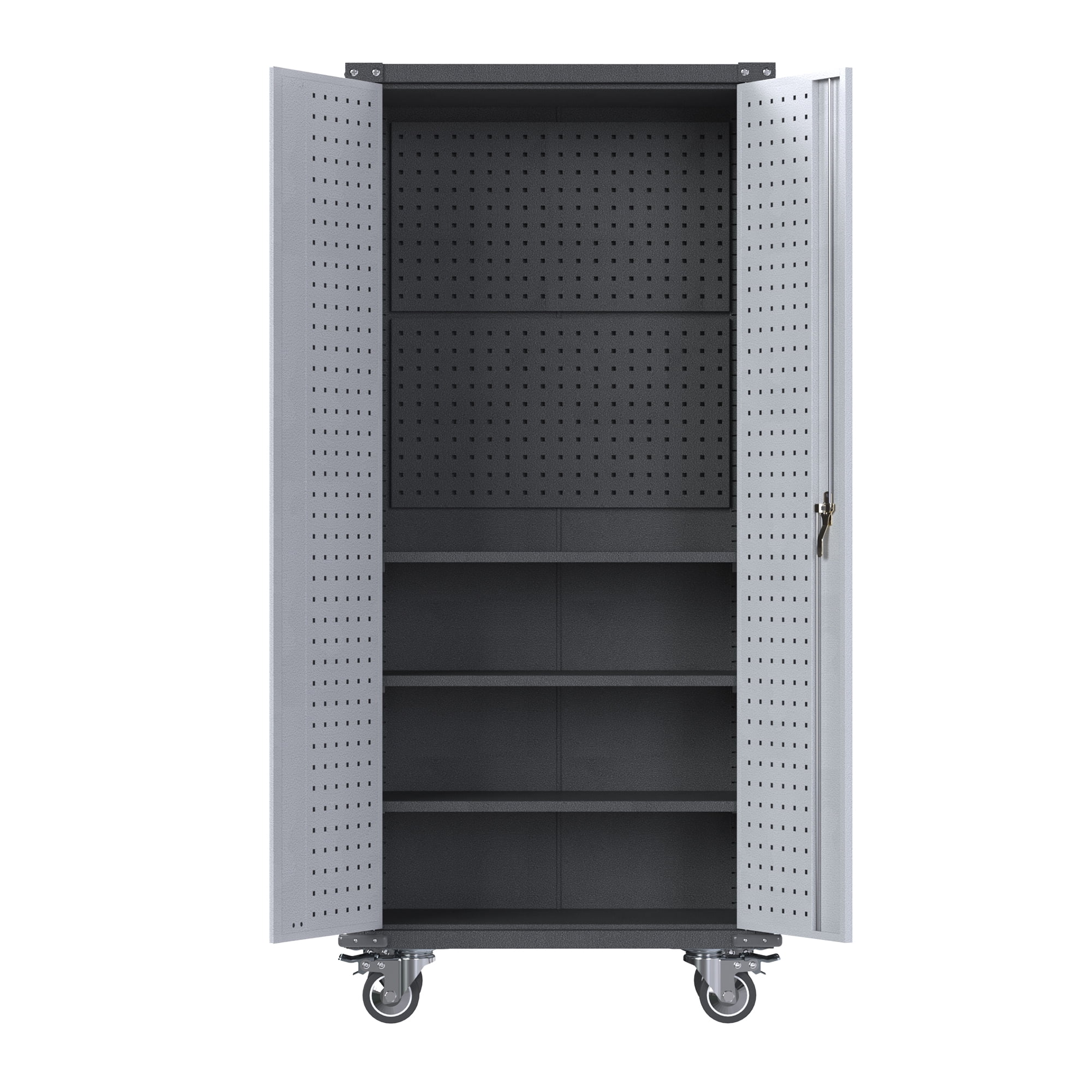 SUPEER 71" Metal Storage Cabinets with Wheels and Pegboards, Industrial Cabinet with 2 Drawers and 2 Adjustable Shelves,, Assembly Required - Image 52