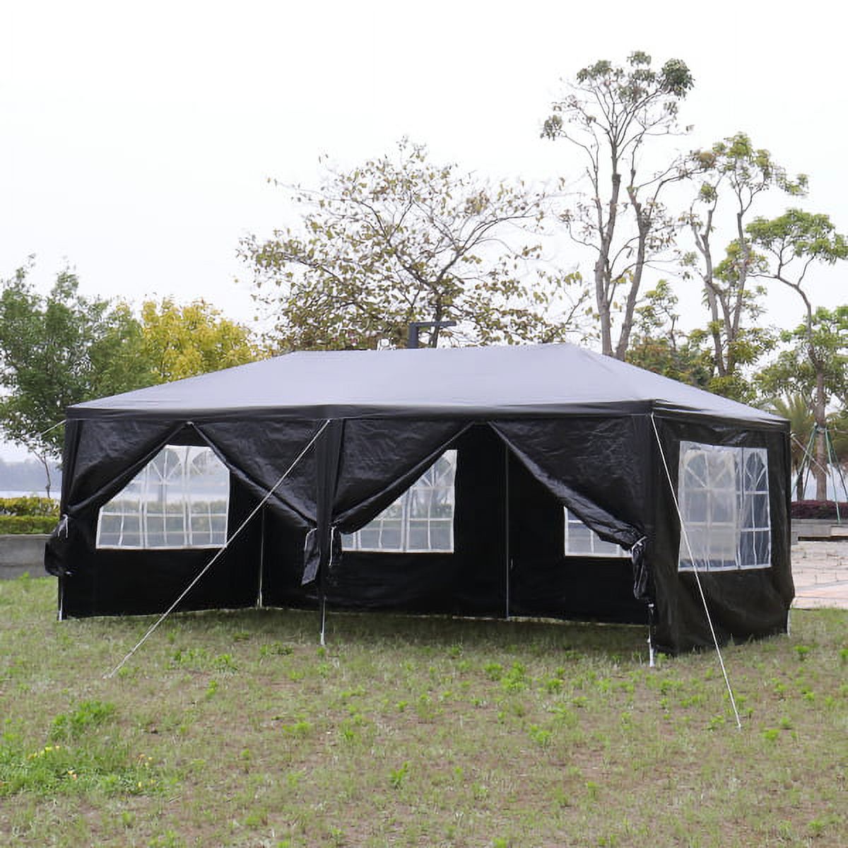 Fithood 10'x20' Outdoor Party Tent with 6 Removable Sidewalls, Waterproof Canopy Patio Wedding Gazebo, Black - Image 5