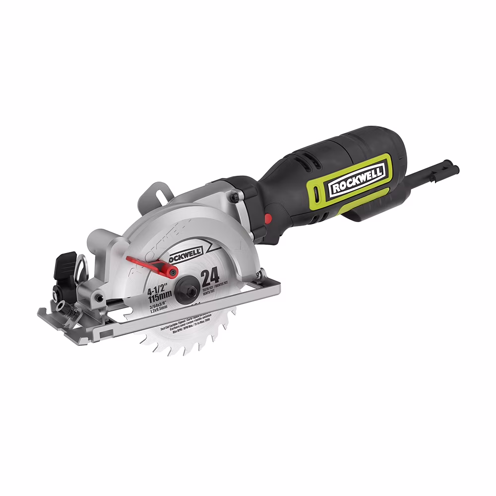 Rockwell RK3441K 4-1/2" 5 Amp Compact Corded Circular Saw Tool Kit, 3500 RPM