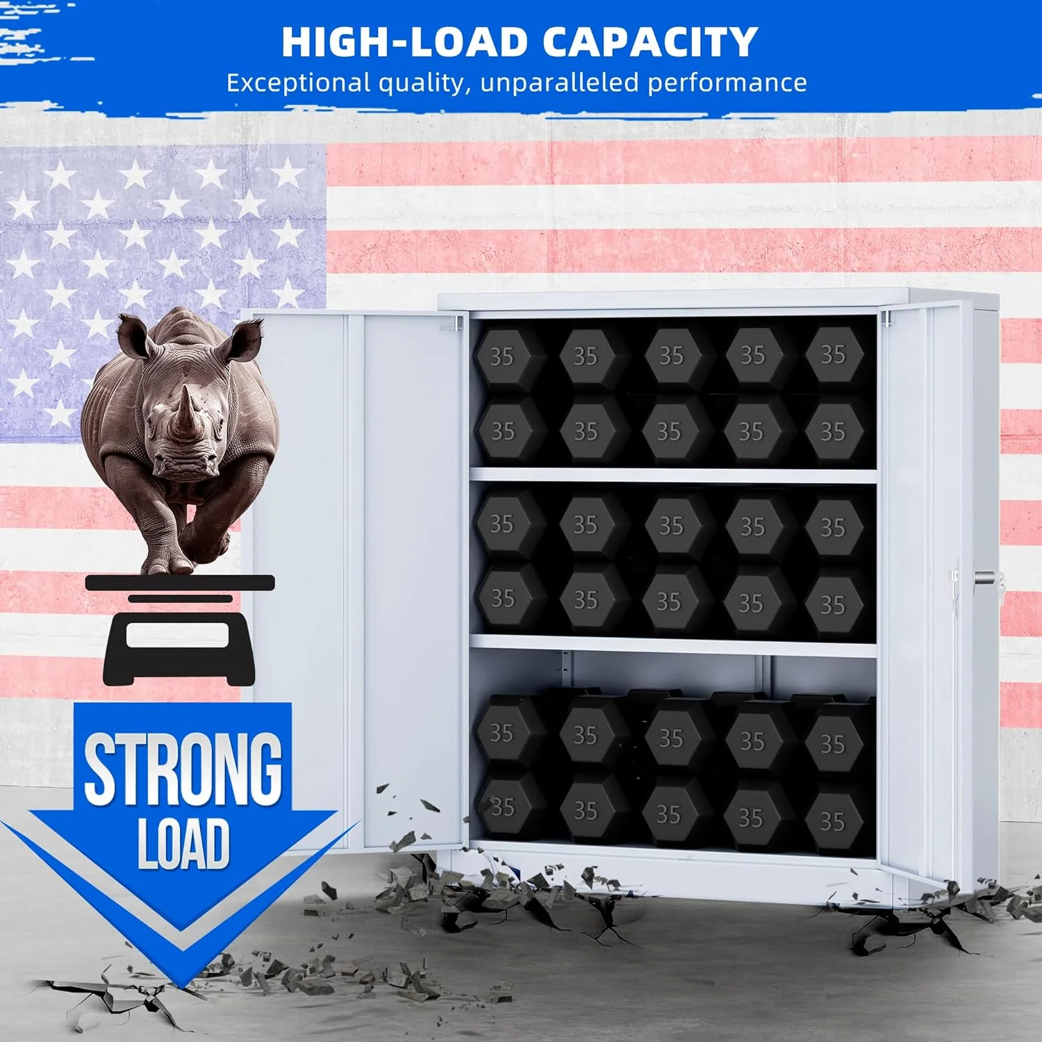 Superday Locking Metal Storage Cabinet with 2 Drawers, Lockable Garage Storage Cabinet with Locking Doors and Adjustable Shelves, Tool Cabinets for Home Office, School, Etc - Image 7