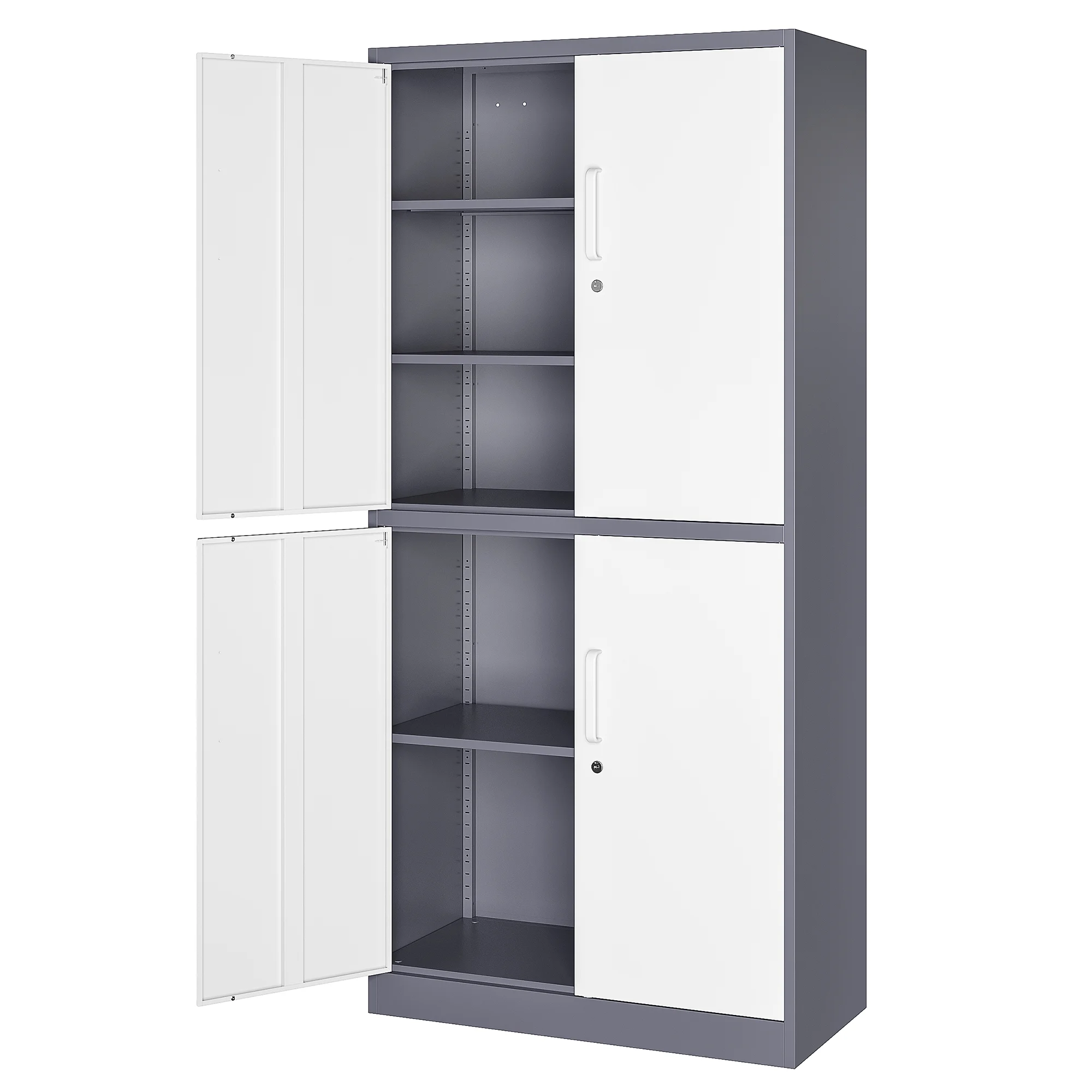 AUHUP 73" Rolling Garage Storage Cabinets with 3 Adjustable Shelves, Metal Storage Cabinet with Wheels, Black Gray Tool Cabinet for Garage,Home,Warehouse,Workshop - Image 19