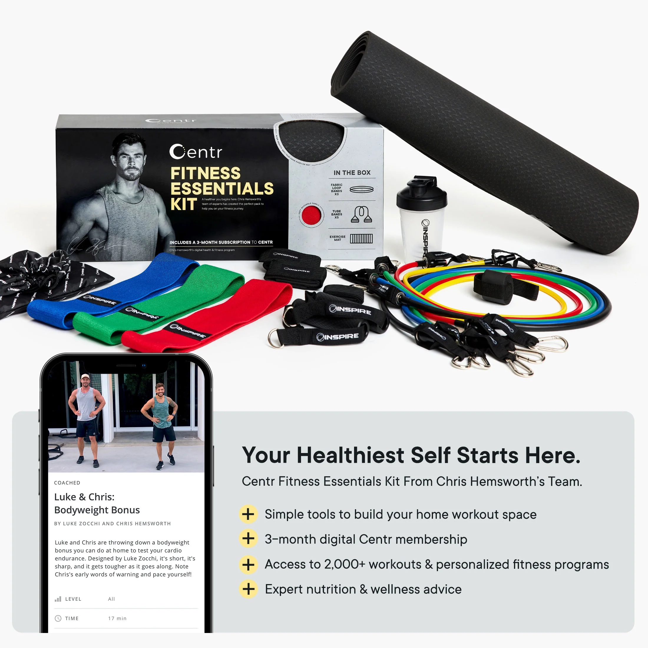 Centr by Chris Hemsworth Fitness Essentials Kit Home Workout Equipment + 3-Month Centr Subscription - Image 2