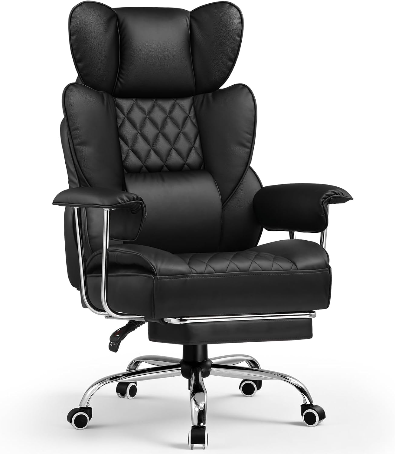 Big & Tall Ergonomic Gaming Chair, Wide Spring Seat, Linkage Armrest, Earth Black - Image 7