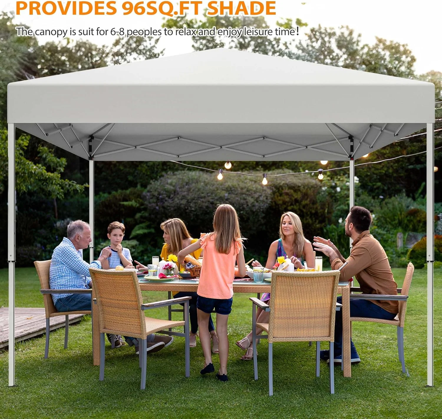 Puppys 10 X 10ft Pop Up Canopy Tent Easy Set up Outdoor Instant Straight Legs Portable Gazebo Shelter with Wheeled Bag for Camp Beach Patio and Garden (Blue) - Image 20
