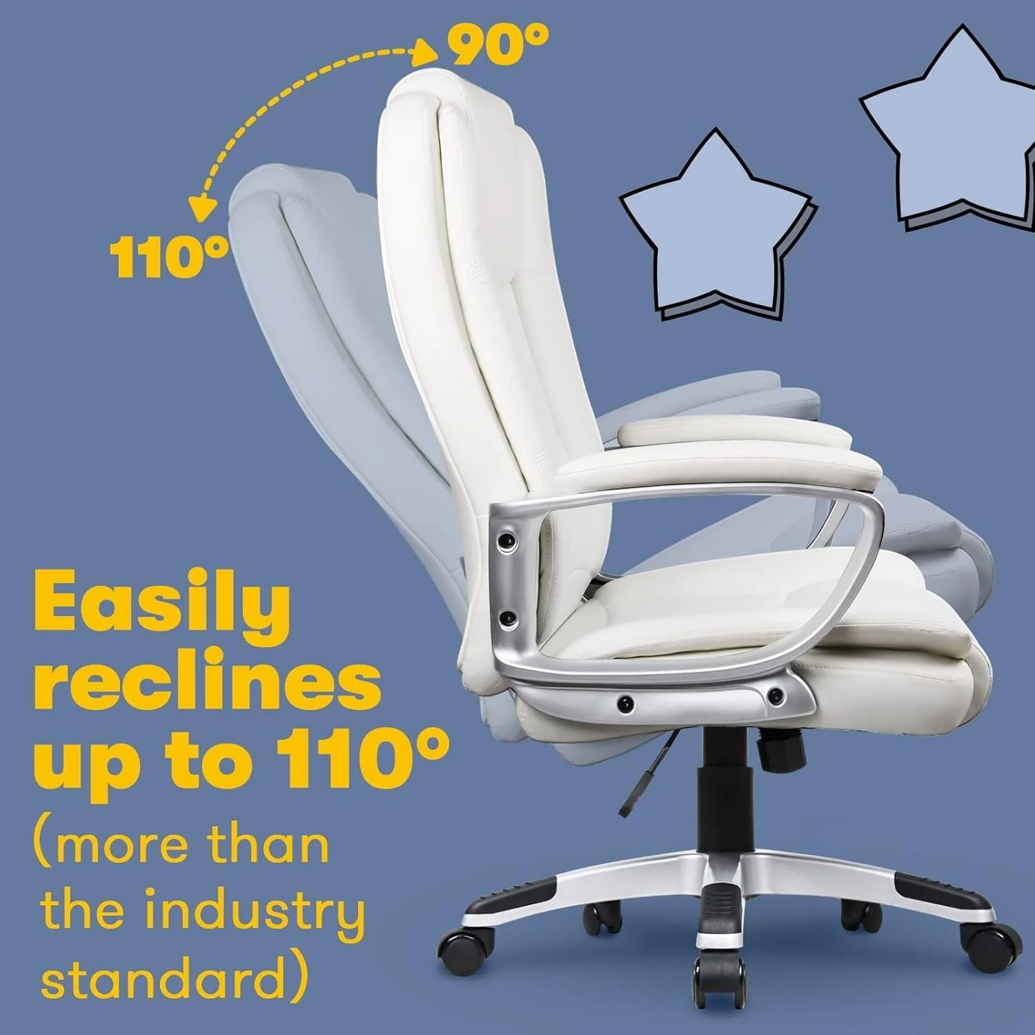 Big and Tall Executive Office Chair, High Back Ergonomic Leather Chair, 400 lb Capacity - Image 15