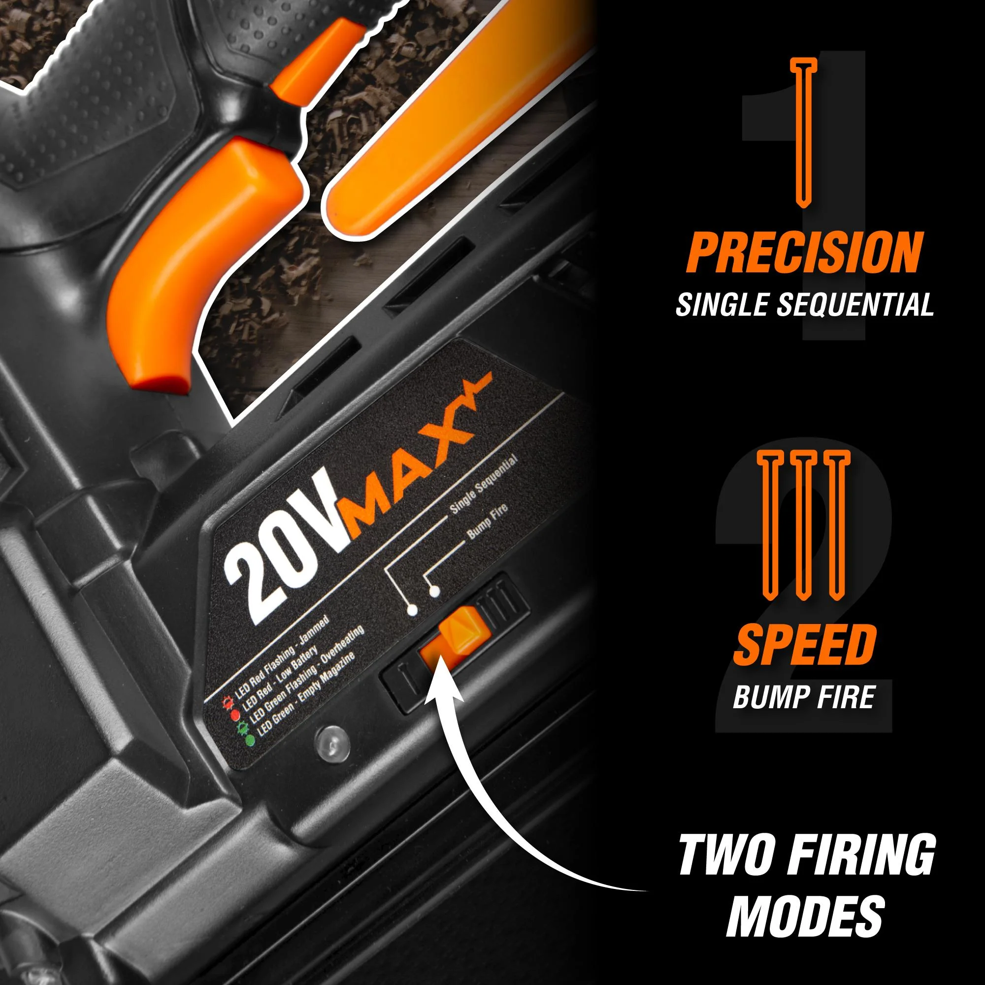 WEN 20V Max Cordless 18-Gauge Brad Nailer with 2.0Ah Battery and Charger - Image 4