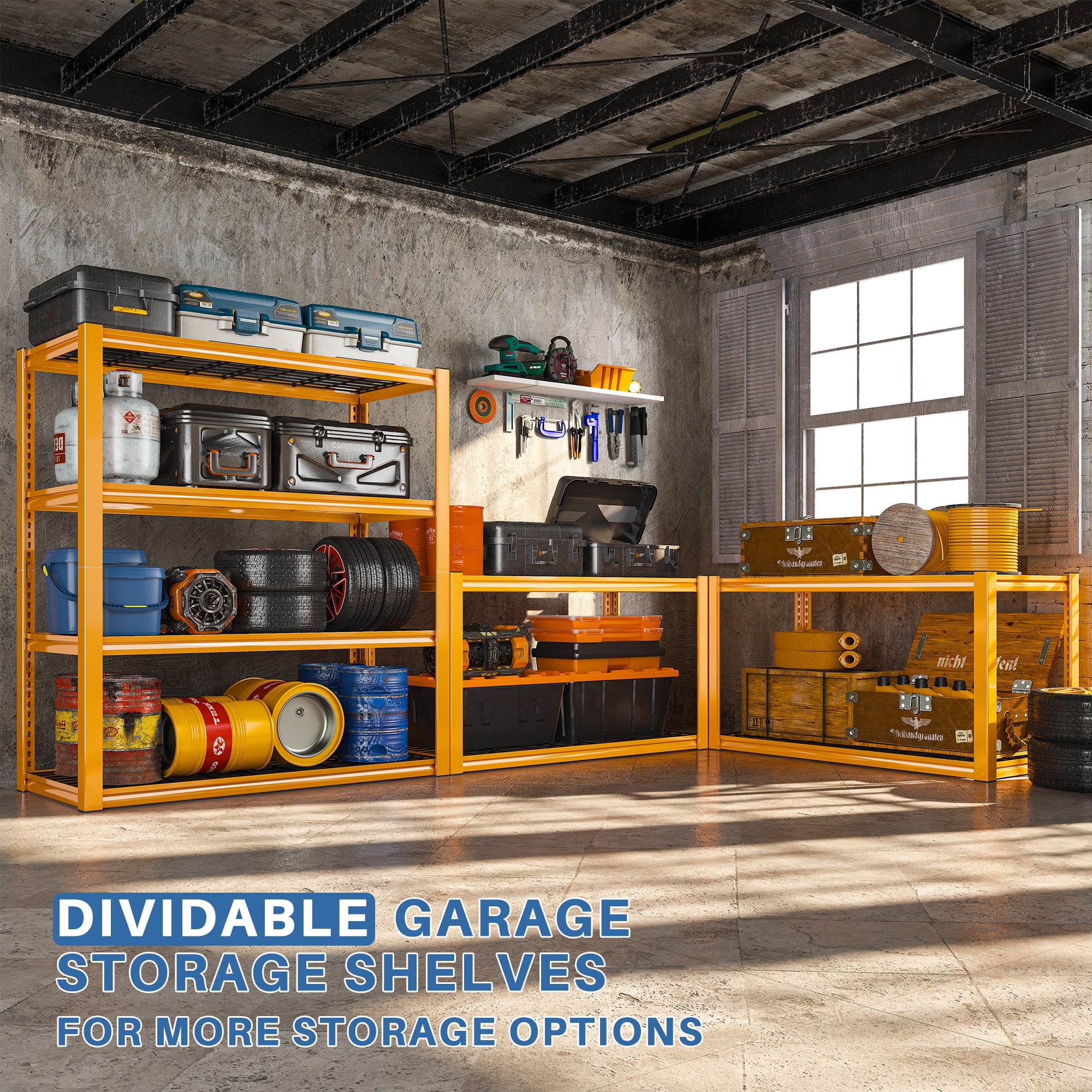 REIBII 2200LBS Garage Shelving Units Heavy Duty Adjustable Metal Shelving 4 Tier Storage Shelves,39.4" W x 19.7" D x 59.9H - Image 12