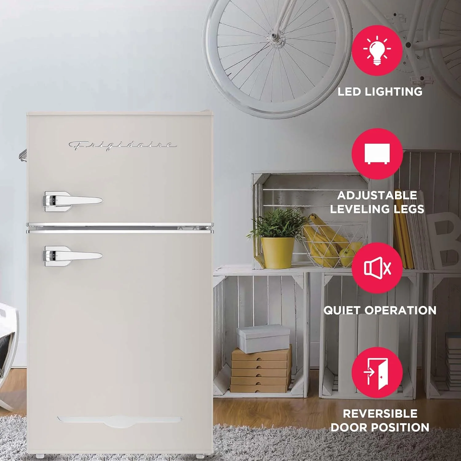 Retro Mini Fridge with Freezer& Side Bottle Opener-Small 2 Door Refrigerator for Office Bar or College Dorm Room-3.1 Cu Ft 19 "D x 20.5" W x 33.5" H - Image 12