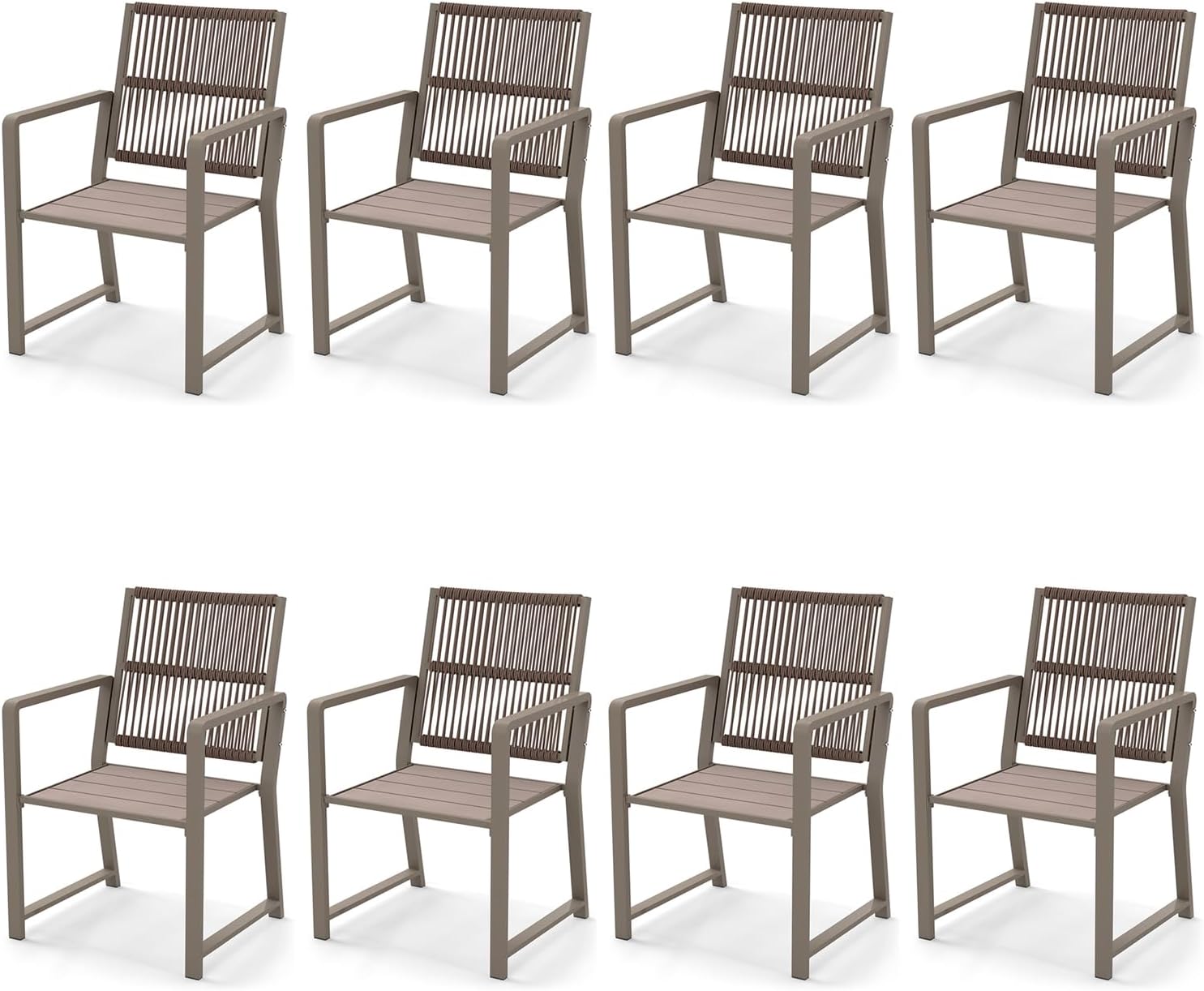 Outdoor HDPE Patio Dining Chairs ,400Lbs,Black,Set of 2