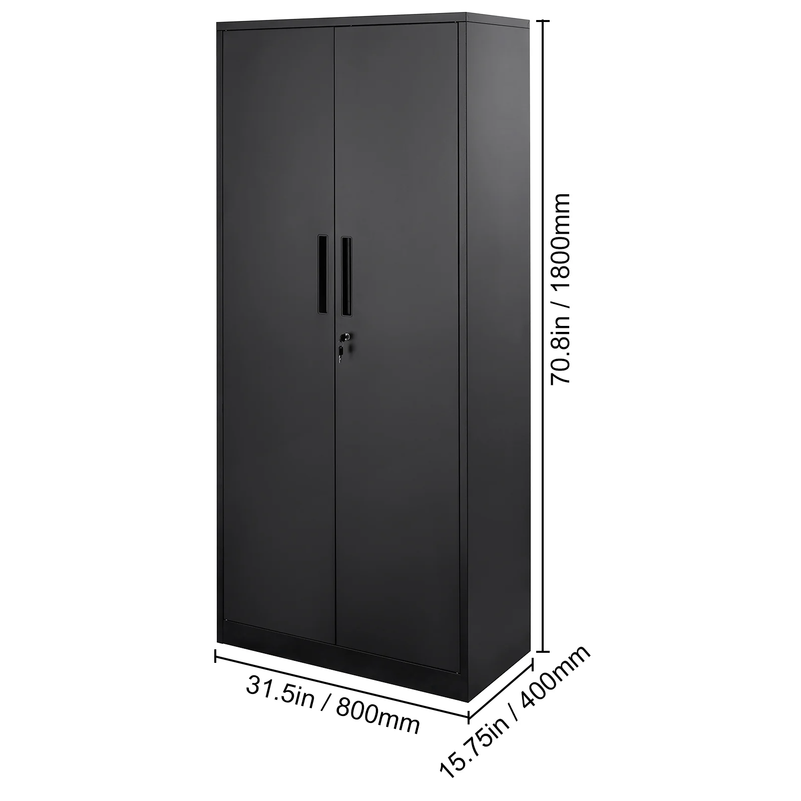KFFKFF Iron Storage Unit, Secure Storage Unit with Dual Magnetic Entryways and Quartet of Customizable Racks, 71'' Iron Unit with 200 lbs Load Limit per Rack, Accompanied by Trio of Keys - Image 2