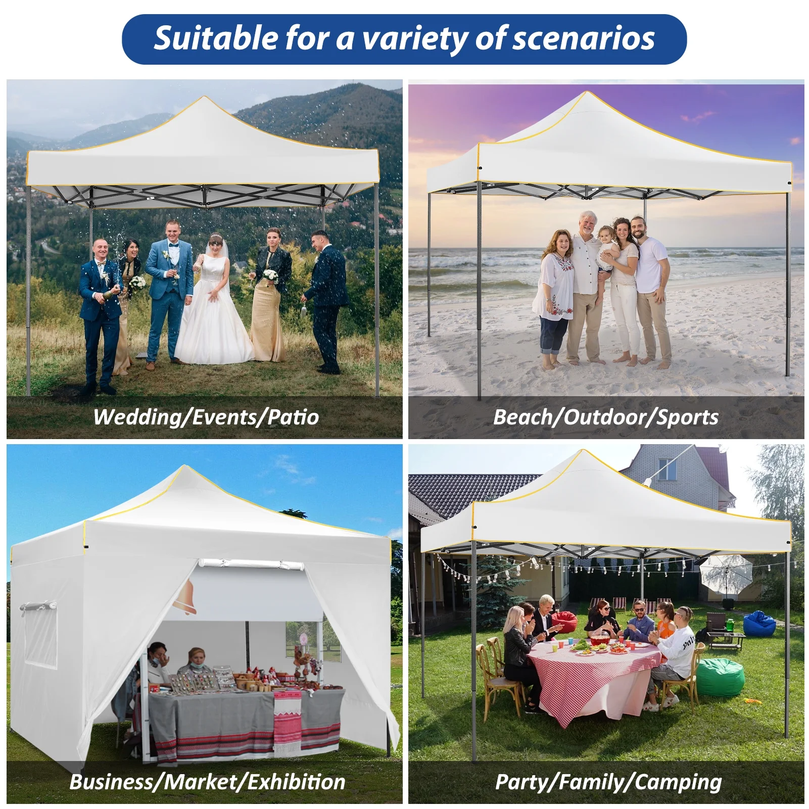 SANOPY 10'x10' Pop up Canopy Tent Anti-UV Waterproof Outdoor Gazebo Instant Party Wedding Backyard Canopy Tent Shade Shelter for Backyard, Patio, Parties,Khaki - Image 33