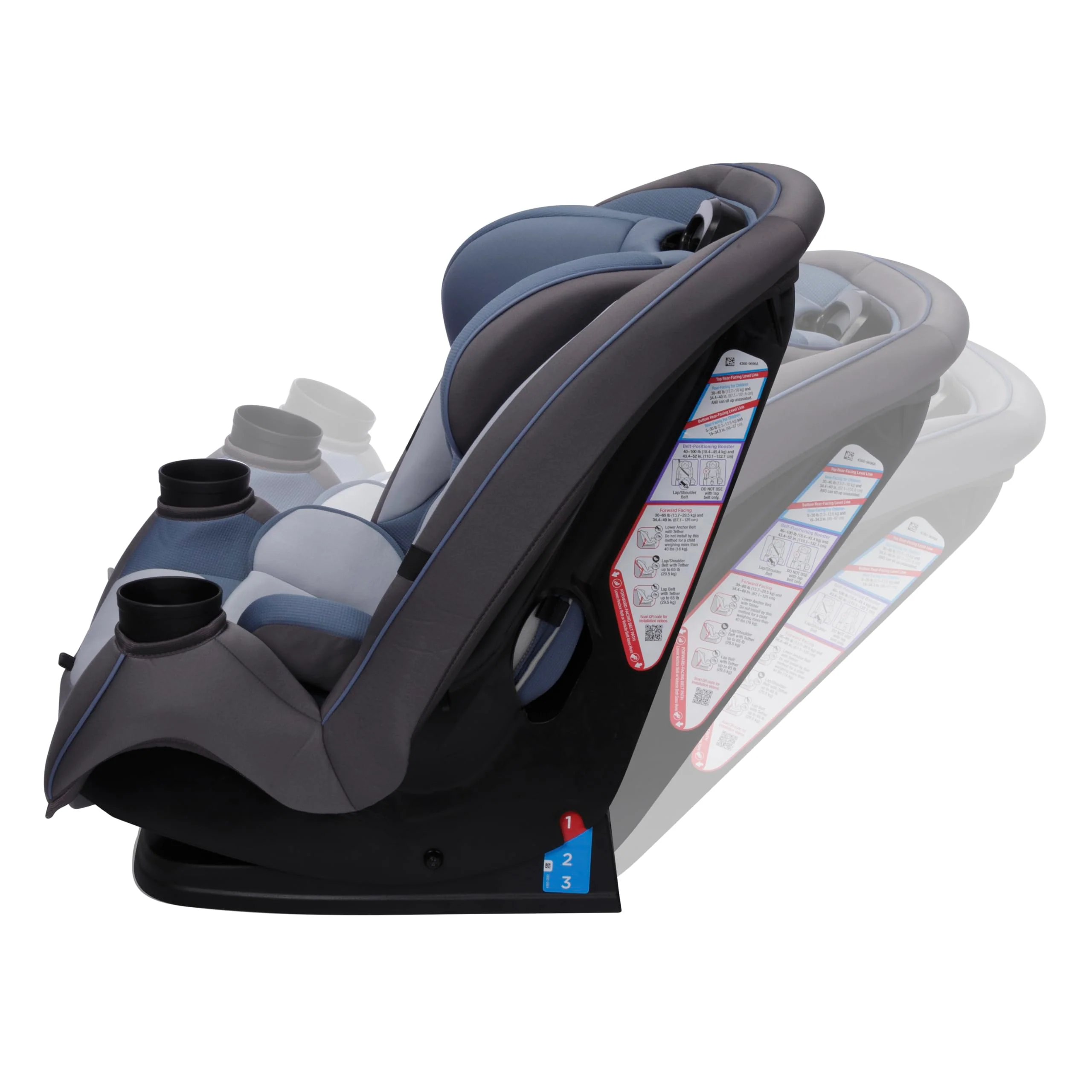 3-in-1 Slim Convertible Car Seat, All-in-One Infant Toddler Booster Seat, Rear & Forward Facing Child Safety Seat, Blue - Image 20