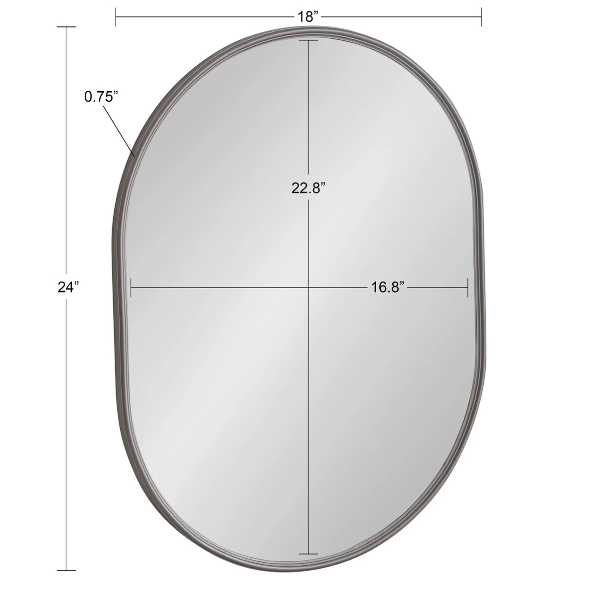 Modern Capsule Framed Wall Mirror, Decorative Oval Accent Mirror for Living Room, Bedroom and Entryway - Image 64