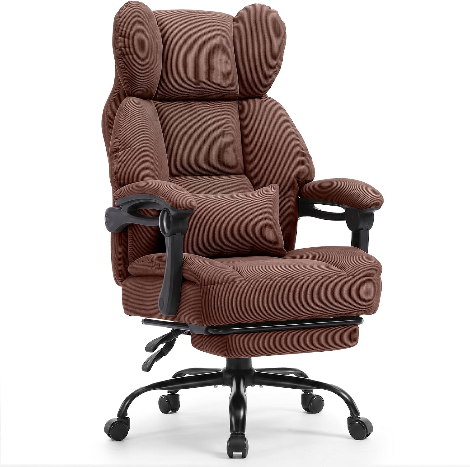 Big & Tall Ergonomic Gaming Chair, Wide Spring Seat, Linkage Armrest, Earth Black - Image 3