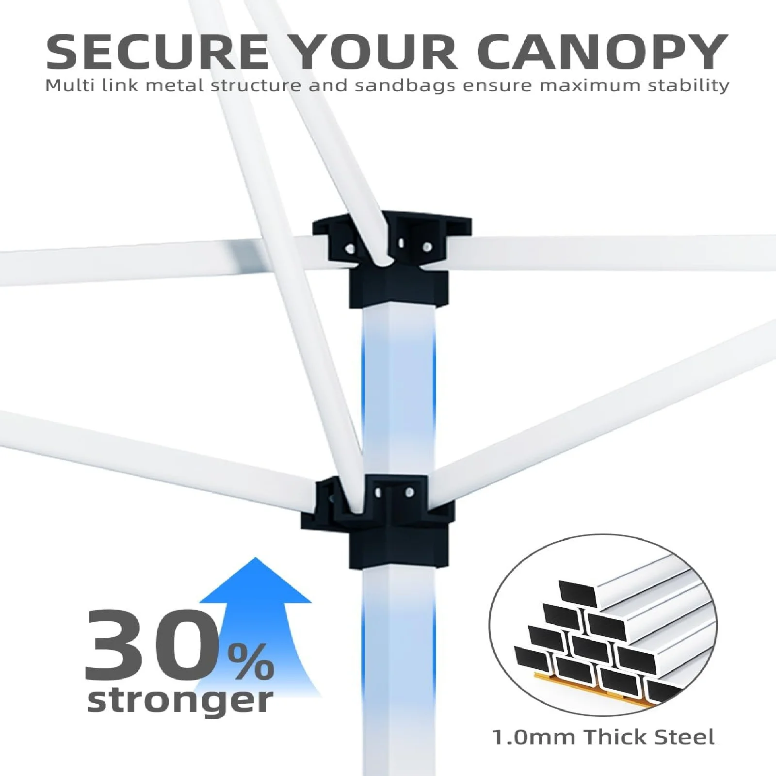 10' x 20' Pop Up Canopy Tent for Outdoor, Portable Instant Commercial Canopy for Patio, Backyard, Garden, Lawn, Outdoor Activities - Image 4