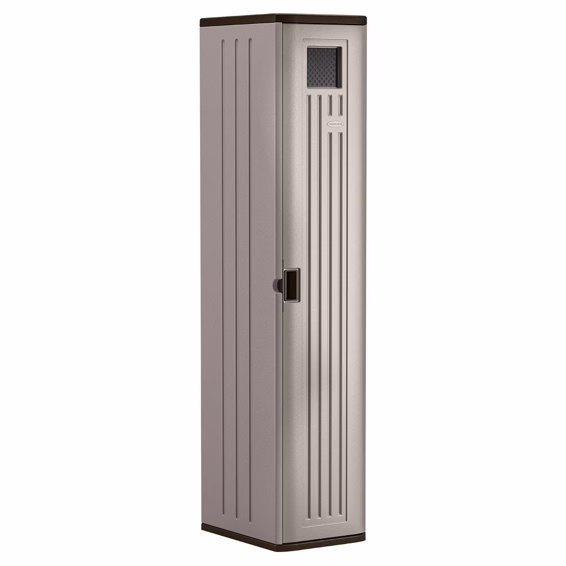 Suncast 72" Resin Outdoor Storage Cabinet with 3 Shelves, Platinum Metallic