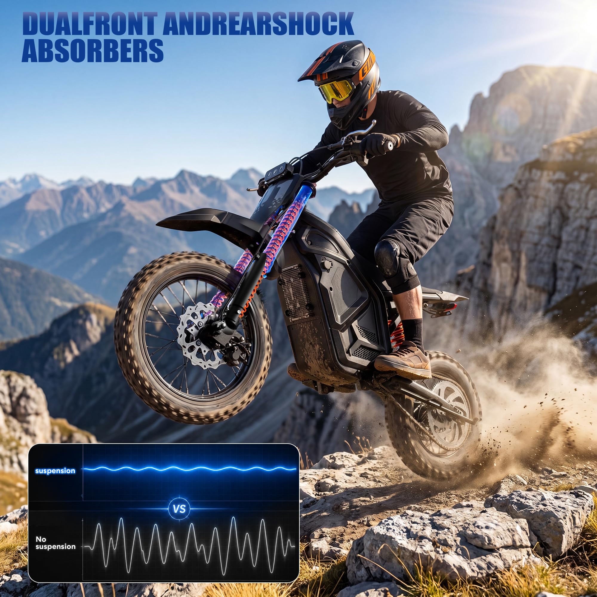 Electric Dirt Bike for Teens Adults, 5500W Mid-Drive Motor E Dirt Bike - Image 5