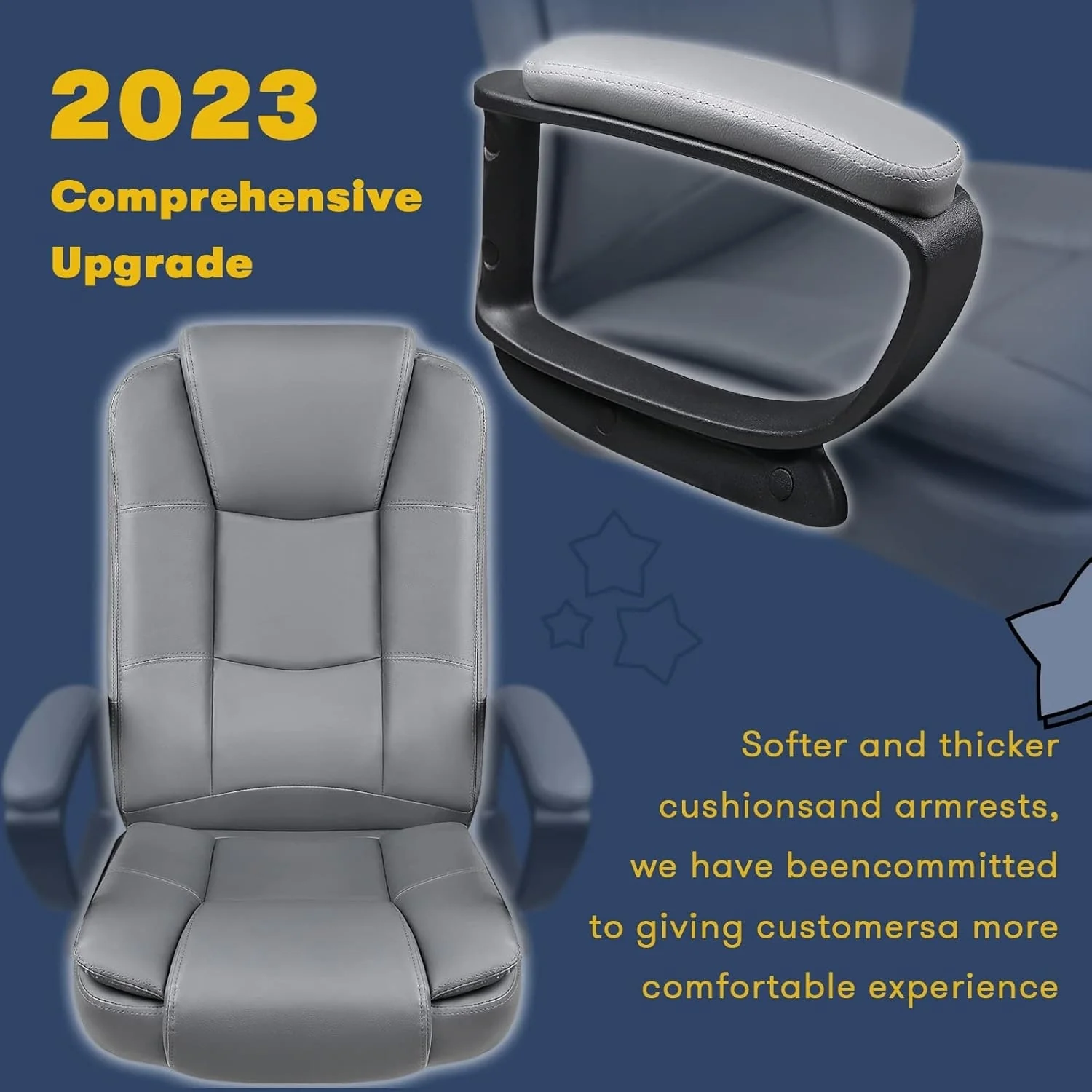 Big and Tall Executive Office Chair, High Back Ergonomic Leather Chair, 400 lb Capacity - Image 19