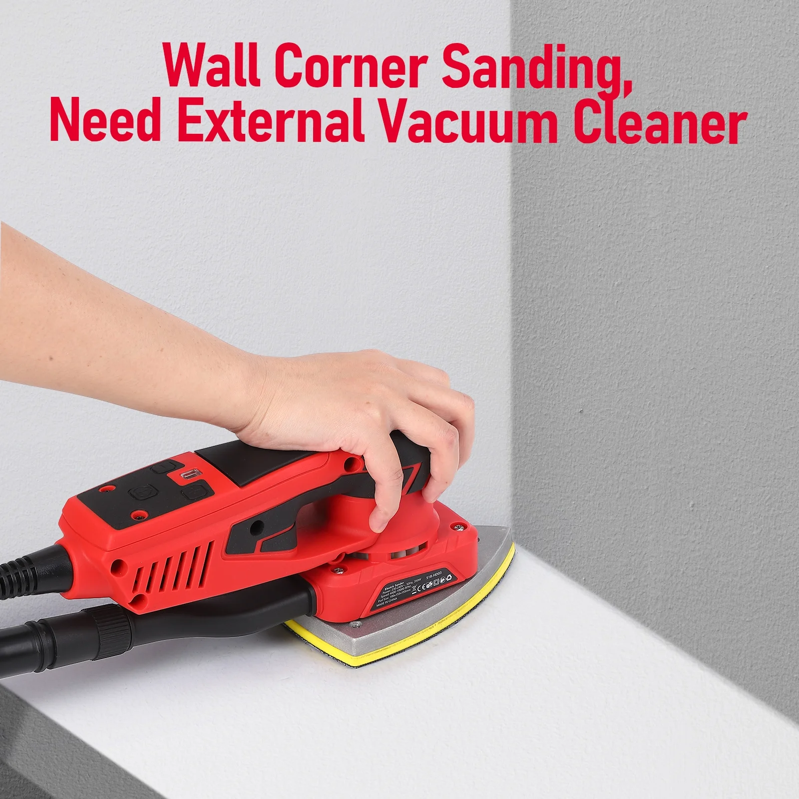M optimized Electric Detail Sander with 12 Sanding Paper, 350W Brushless Motor Mouse Sander, Powerful & Low Vibration, 10000 RPM, for Wood Working, Polishing, Carpentry - Image 5