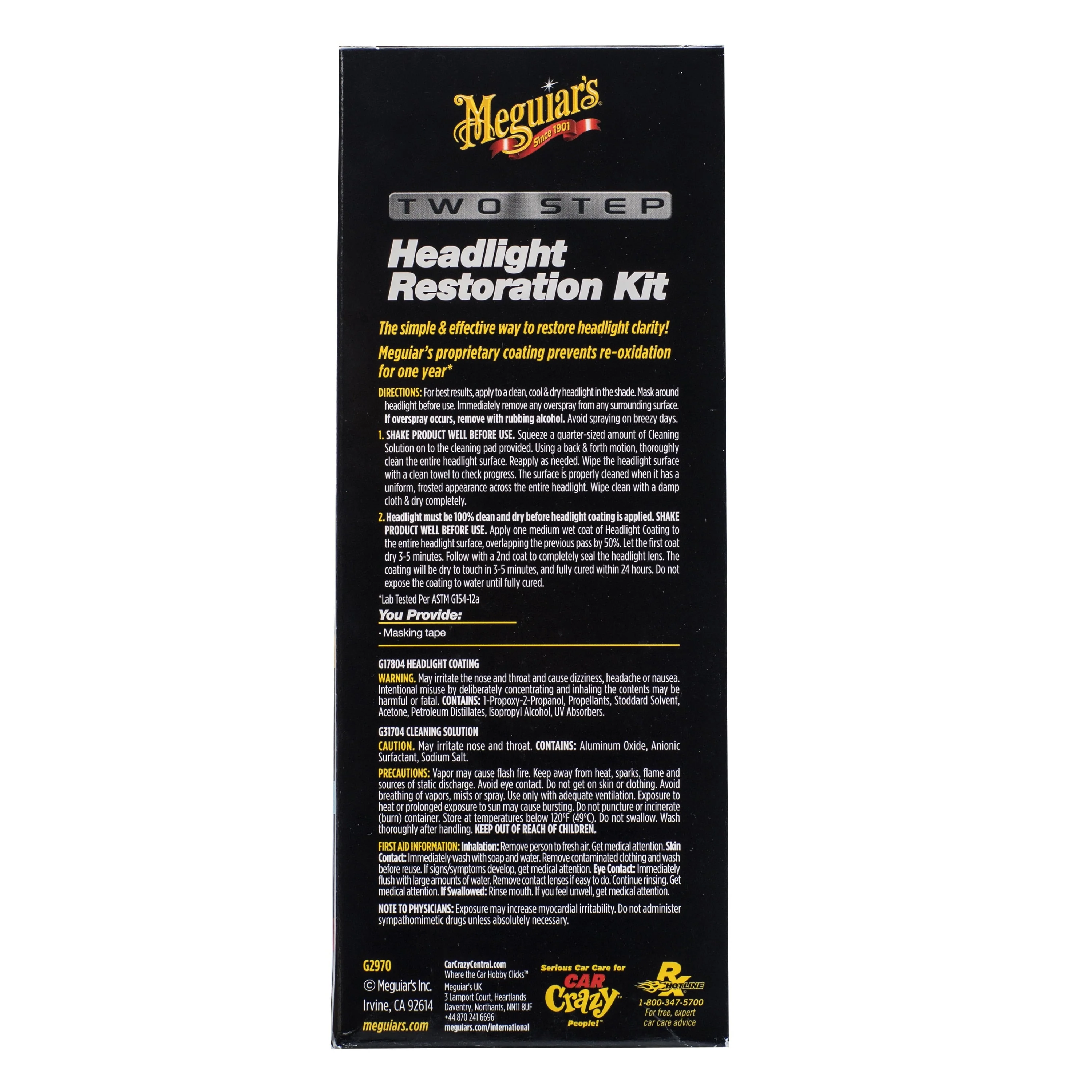 Meguiar's Two Step Headlight Restoration Kit, Clear -?Cleaning Solution, 4 Count (1 Pack) - Image 6
