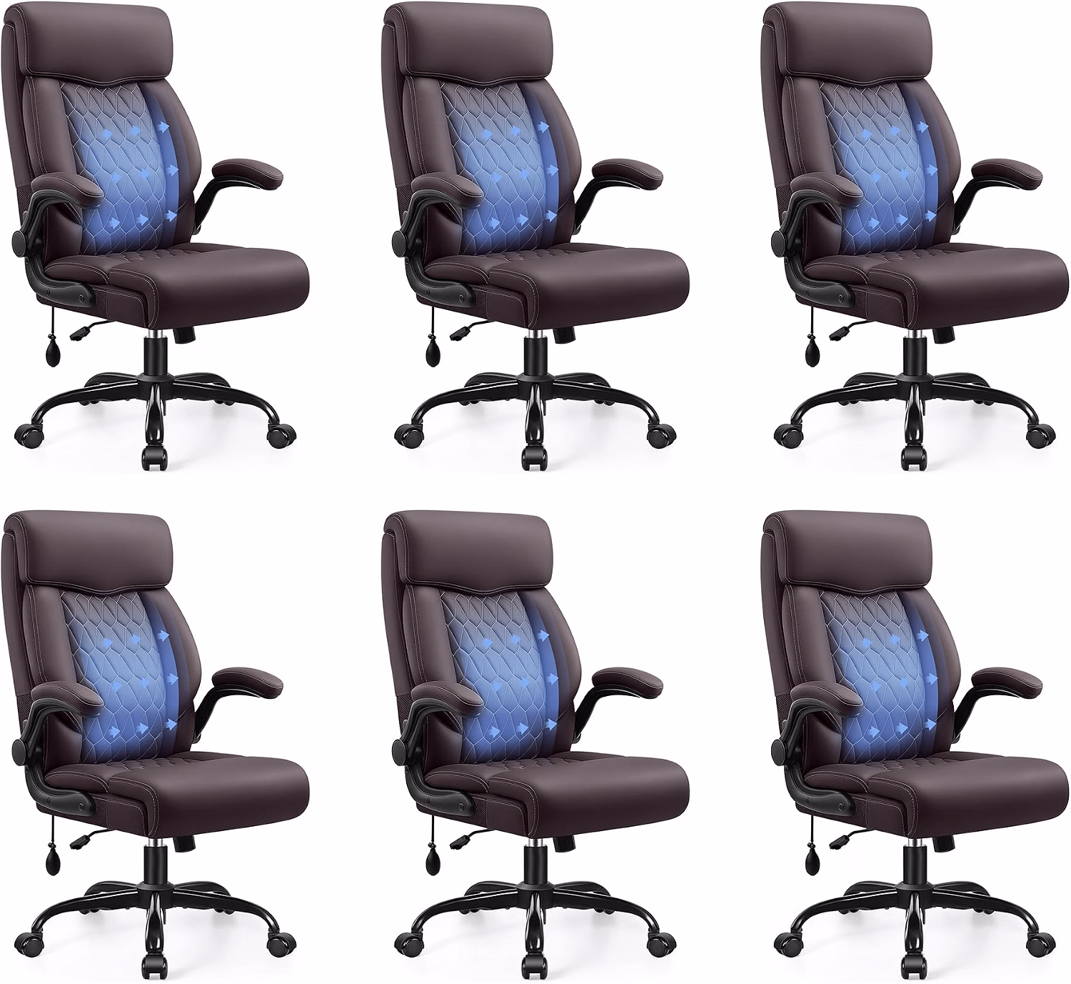 High Back Executive Office Chair with Inflatable Lumbar Support - Image 16