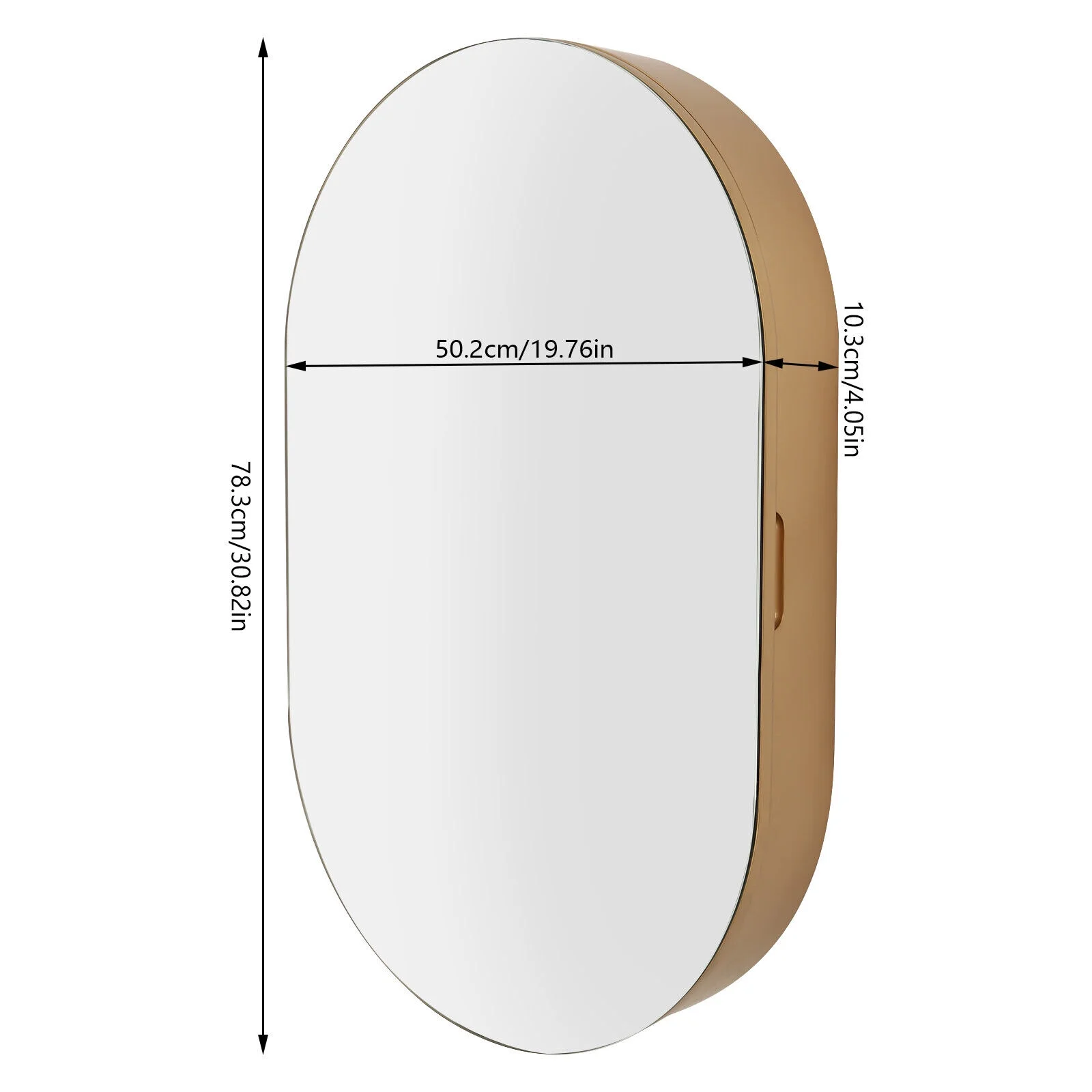 Fichiouy Bathroom Mirror Cabinet Oval Wall Mounted Cabinet Storage Cabinet with Mirror for Bathroom 19.76" x 30.82" - Image 14