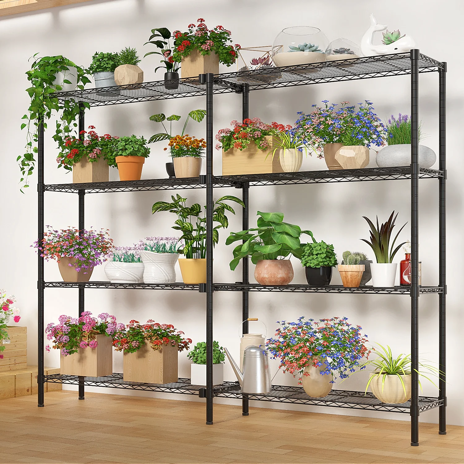 Zimtown Heavy Duty Storage Shelves, 63"W Wire Shelving Unit, Adjustable 4 Tier Metal Shelves Organizer Silver for Pantry Kitchen Basement, 1500 lbs Capacity - Image 31