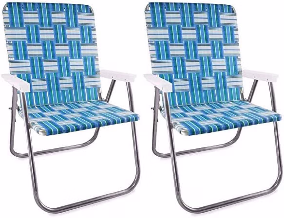 Outdoor Chairs for Camping, Made with Lightweight Aluminum Frames and UV-Resistant Webbing, Folds for Easy Storage, 2-Pack (Green Arms, Classic) - Image 8