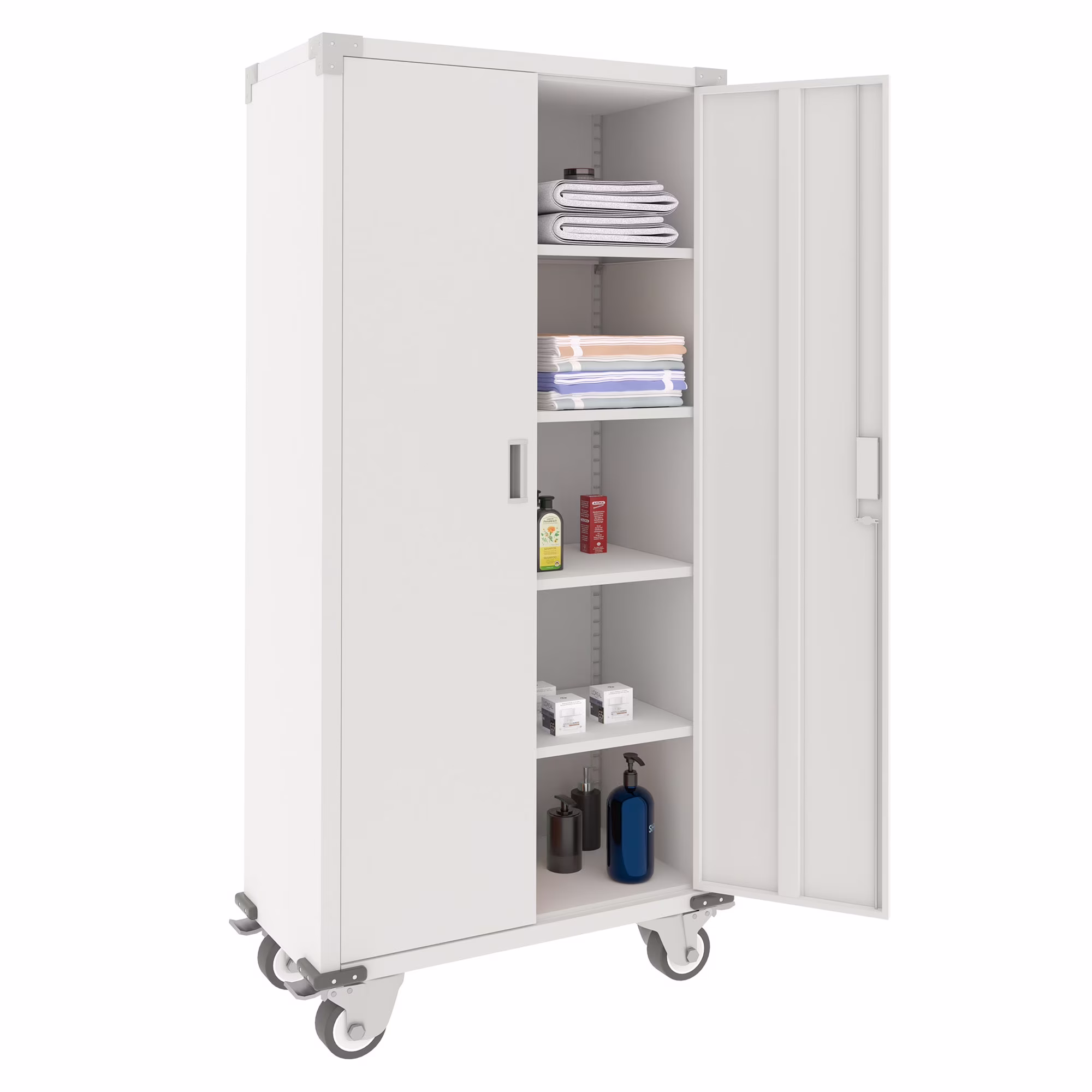 Aobabo 72 Inch Locking Storage Cabinet w/ Adjustable Shelves, Gray - Image 11