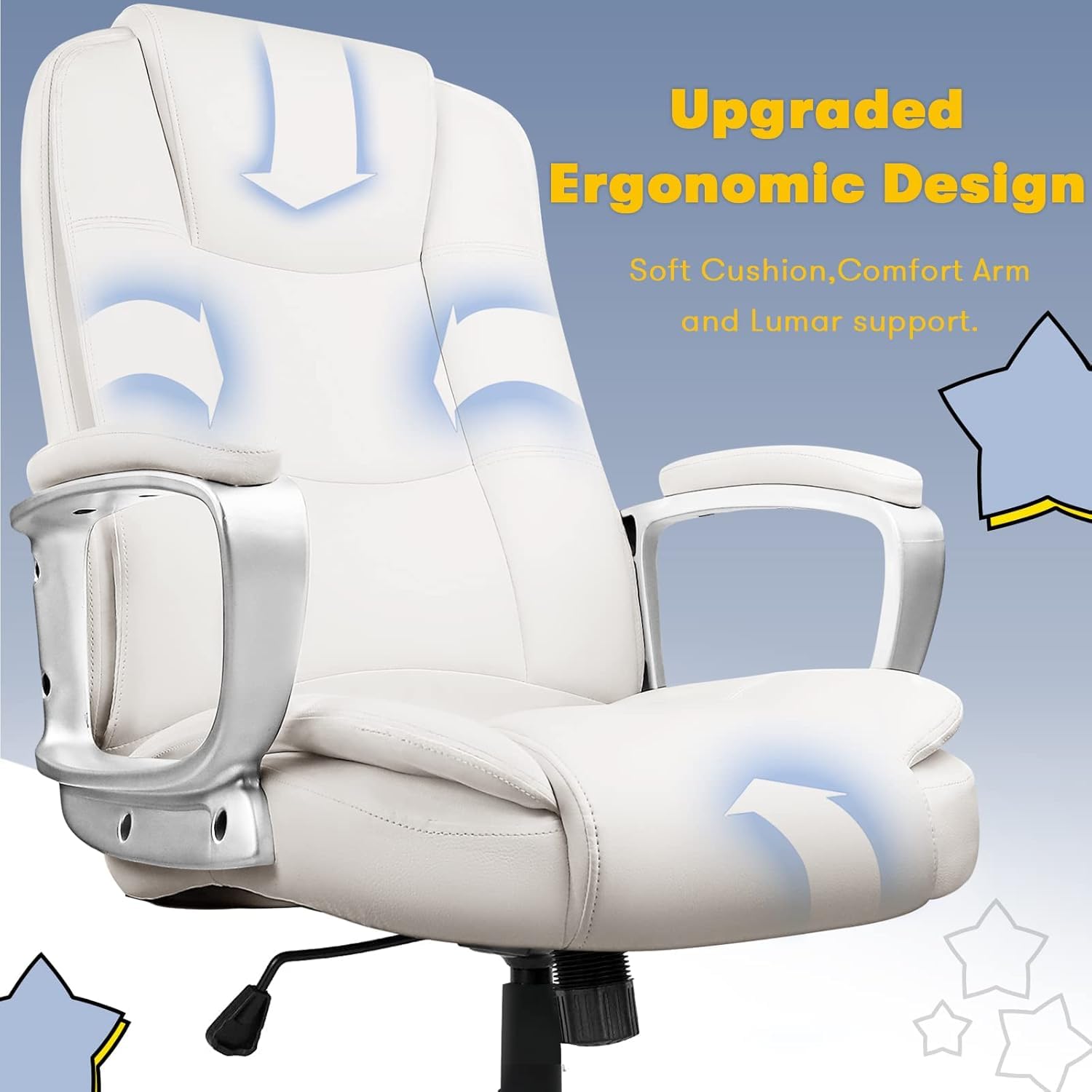 400 LBS Big and Tall Office Chair, Heavy Duty Ergonomic Computer Desk Chair for Home Office and Workspace - Image 16