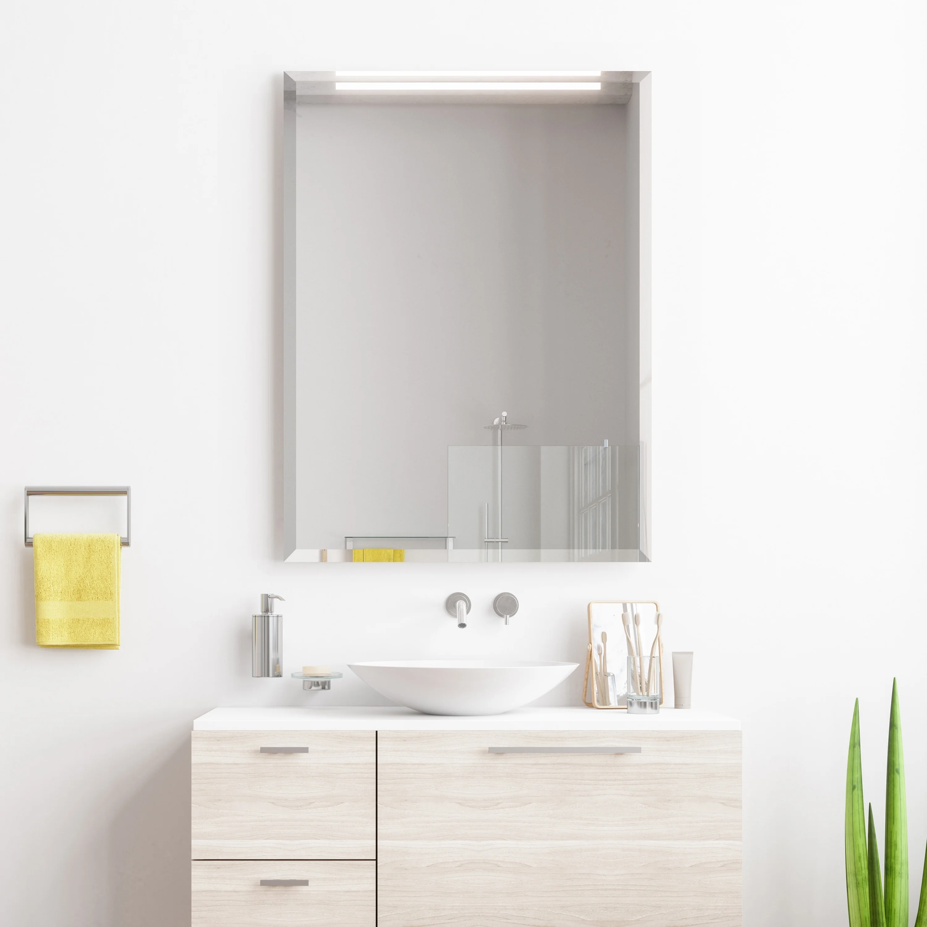 Frameless Beveled Prism Wall Mirror, Clear Square or Rectangular Decorative Mirror for Bathroom, Bedroom and Home Decor - Image 33