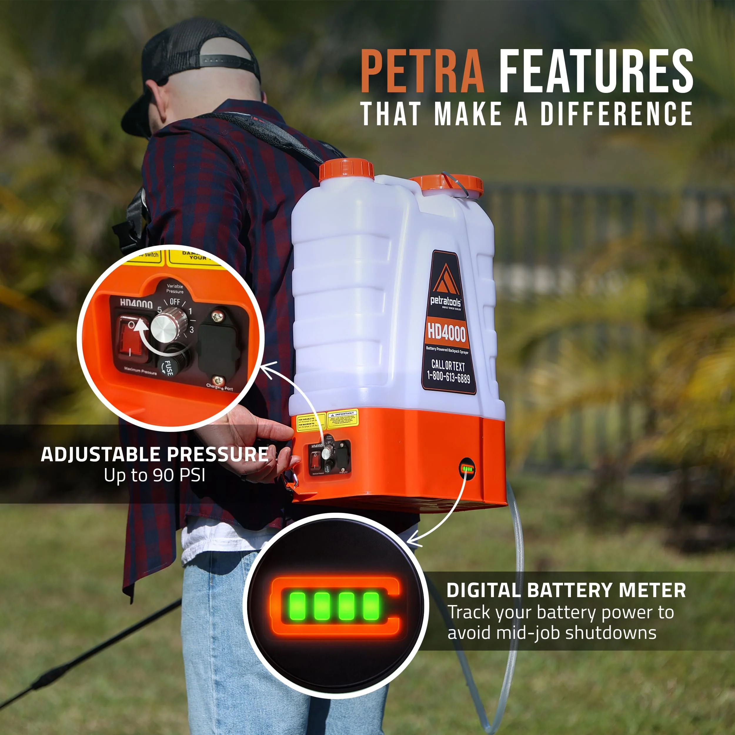 4 Gallon Battery Powered Backpack Sprayer, Rechargeable Cordless Garden and Lawn Pump Sprayer - Image 6