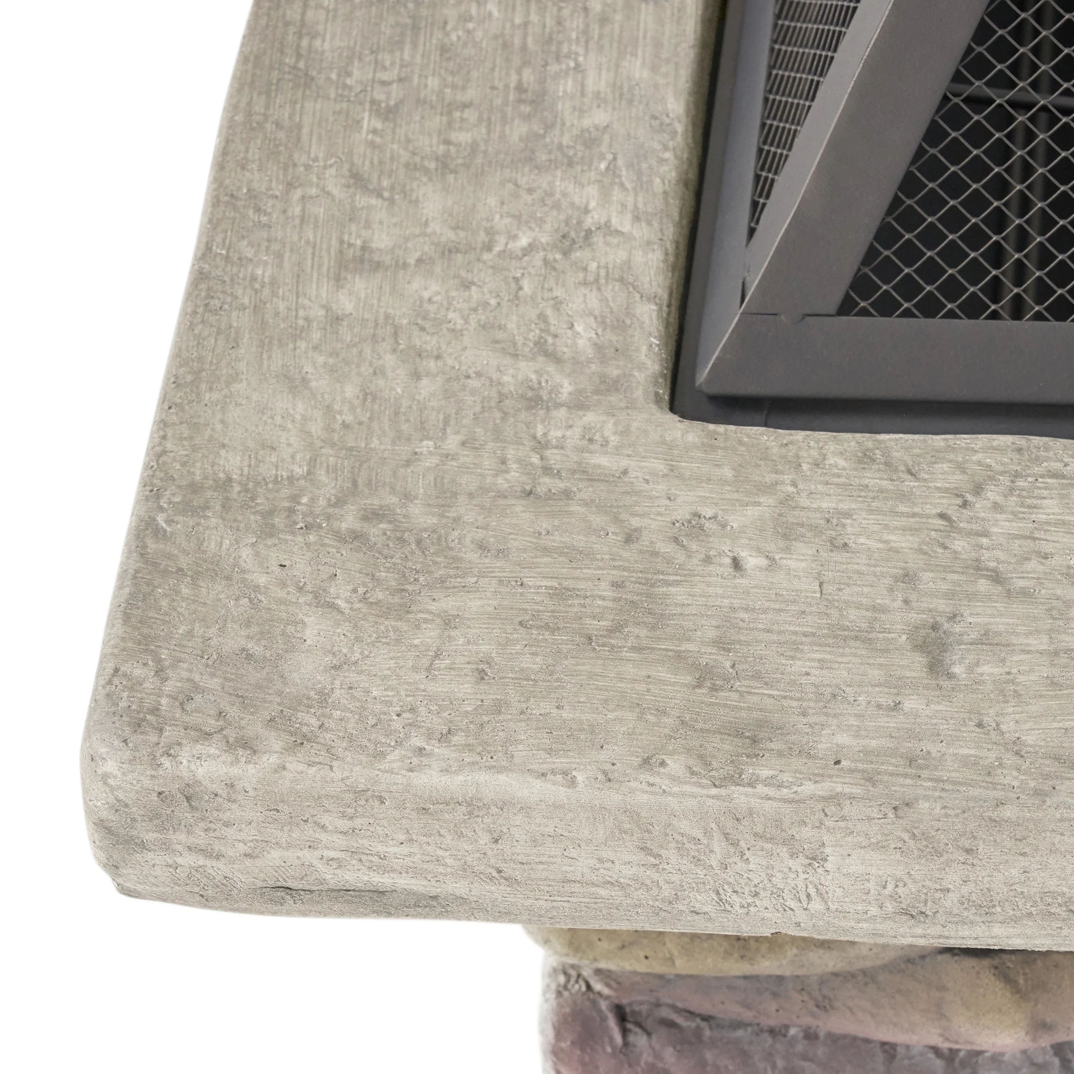 Christopher Knight Home 28.5" Outdoor Patio Wood Burning Fire Pit with Lid, MGO Base & Iron Bowl, Stone Gray - Image 4