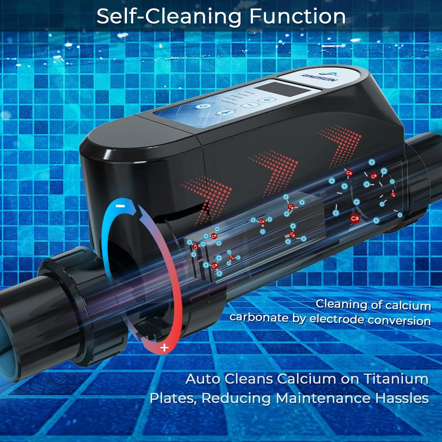 Rinoson Smart Saltwater Pool Chlorinator System Up to 18,000 Gallons Pool, Warranty-App Remote Control & Titanium Plate Self-Cleaning WiFi Salt Chlorine Generator for Pools - Image 12