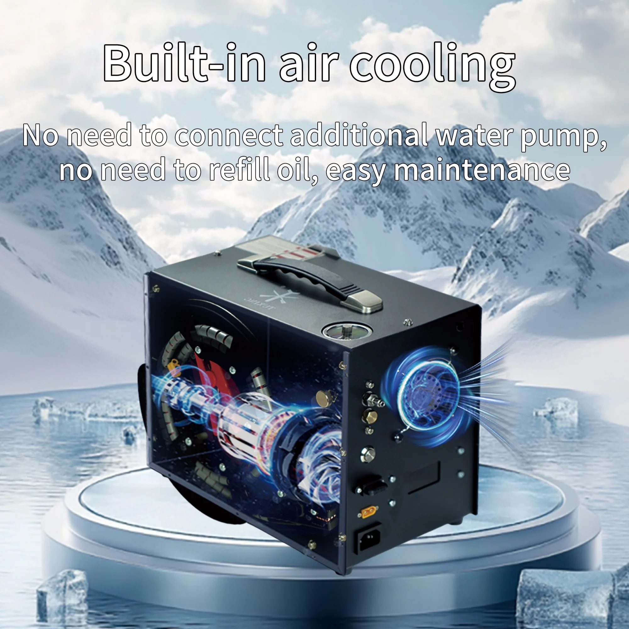 TUDIVING PCP Air Compressor, Built in Converter, 4500psi/300bar Pcp Compressor Auto stop - Image 4