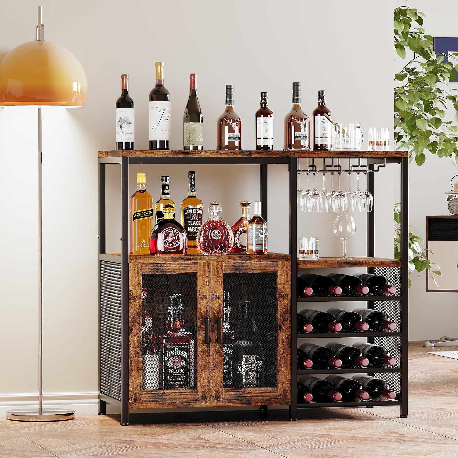 Bar Cabinet with Wine Rack, Liquor Cabinet for Home, Wine Bar with Storage, Home Bar Furniture for Living Room, Buffet Cabinet & Sideboard with Alcohol Storage - Image 8