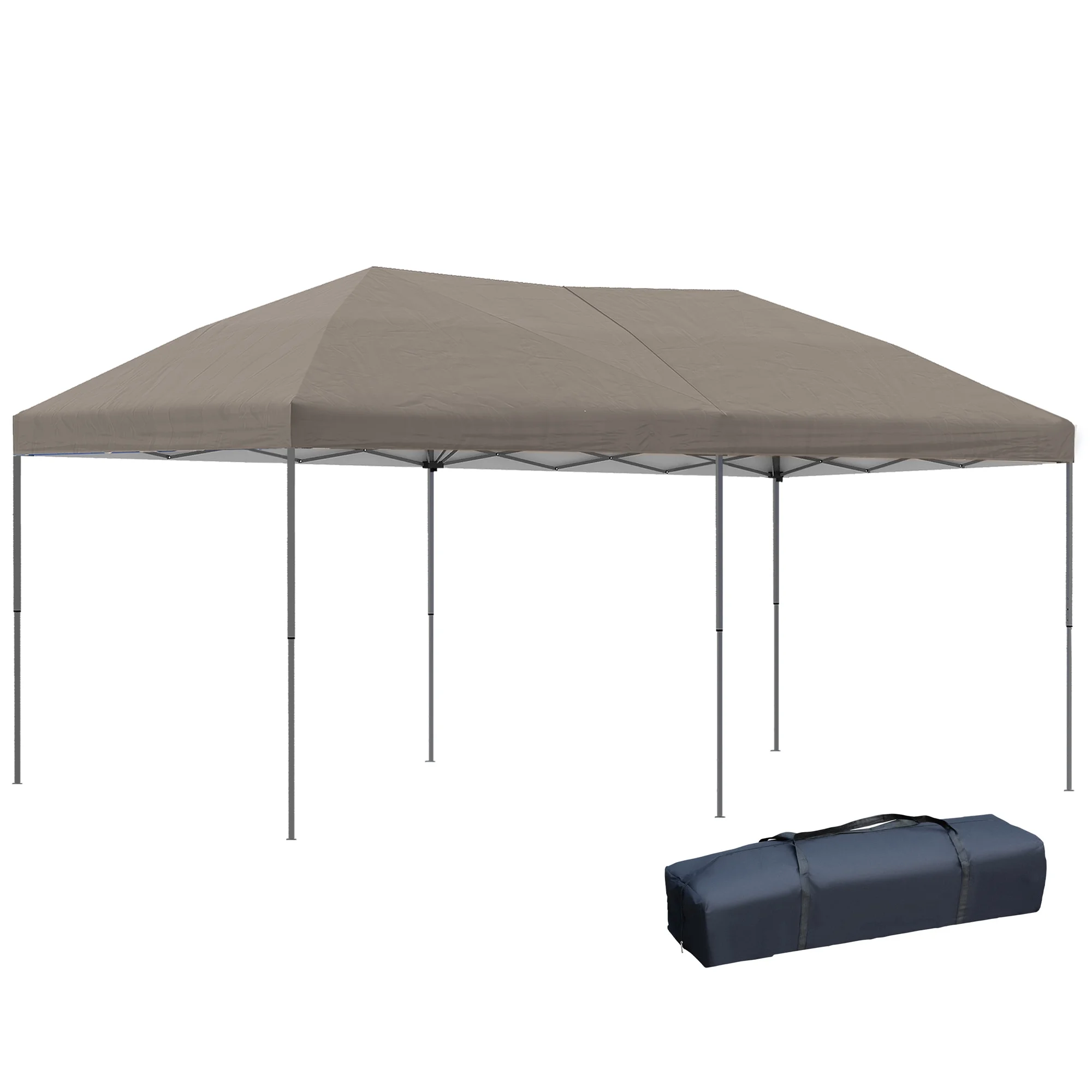 Outsunny 10' x 19' Pop Up Canopy with Easy Up Steel Frame, 3-Level Adjustable Height and Carrying Bag, Sun Shade Event Party Tent for Patio, Backyard, Garden, Blue - Image 12