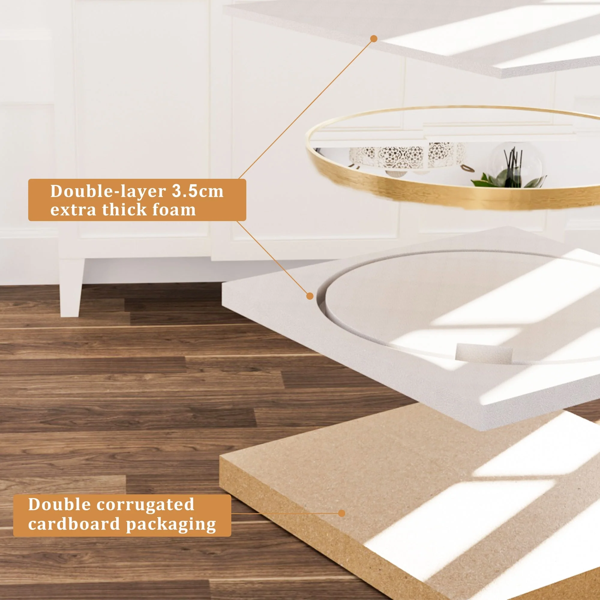 Modern Round Bathroom Vanity Mirror, Wall Mounted Circular Mirror for Bathroom, Bedroom and Home Decor - Image 37