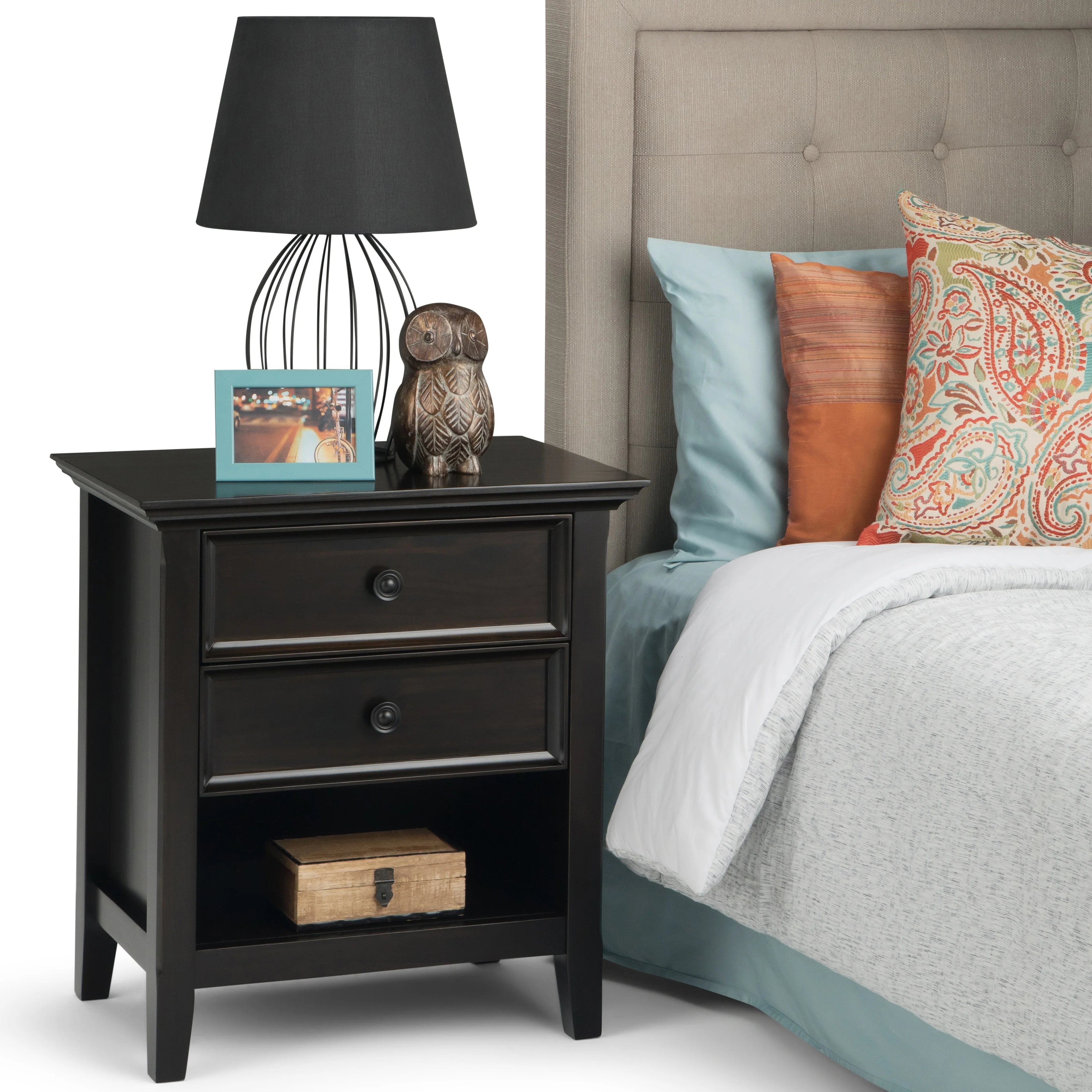 24 Inch Wide Solid Wood Nightstand, Bedside Table and Bedroom End Table - Image 4