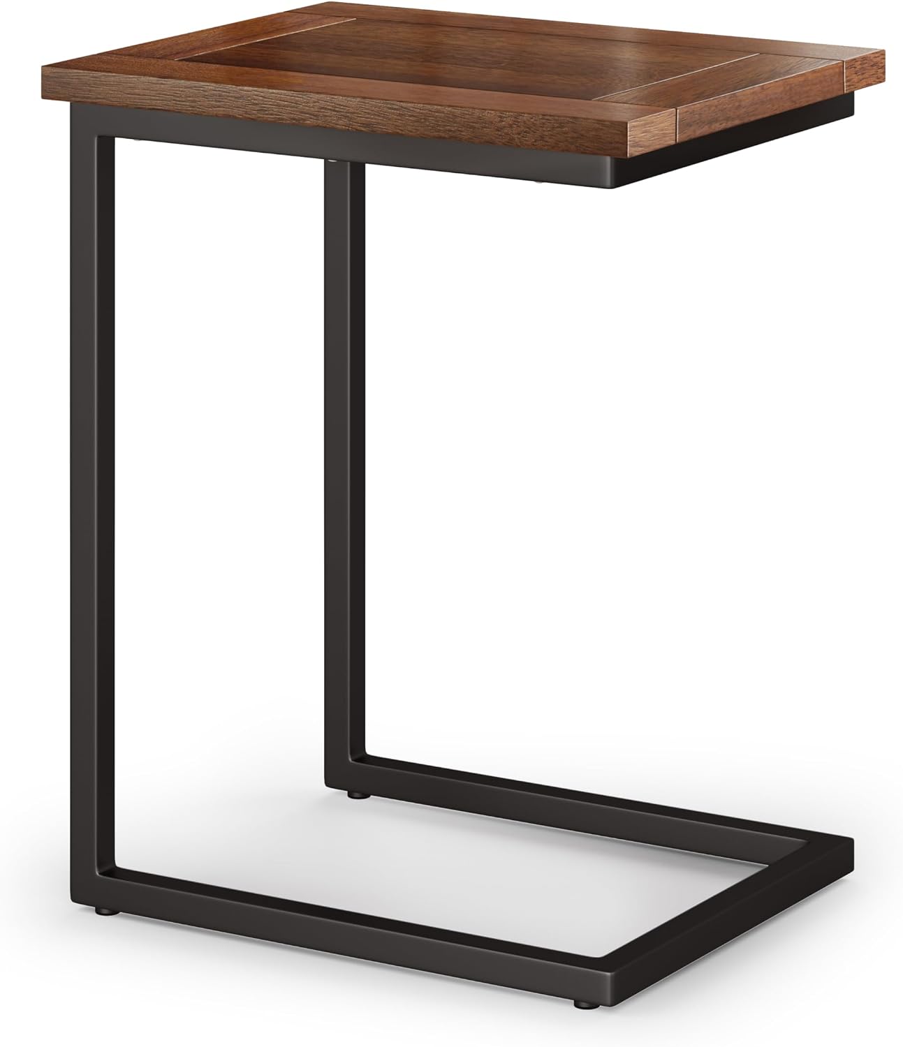 18" Wide Solid Wood C-Side End Table, Dark Cognac Brown - Image 13