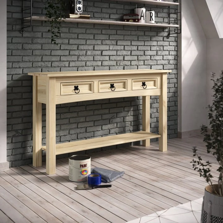 Wood Console Table with 3 Drawers, Entryway Hallway Storage and Display Table for Home - Image 24