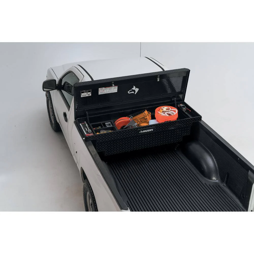61.86 Matte Black Aluminum Low Profile Truck Tool Box for Mid-Size Trucks - Image 2