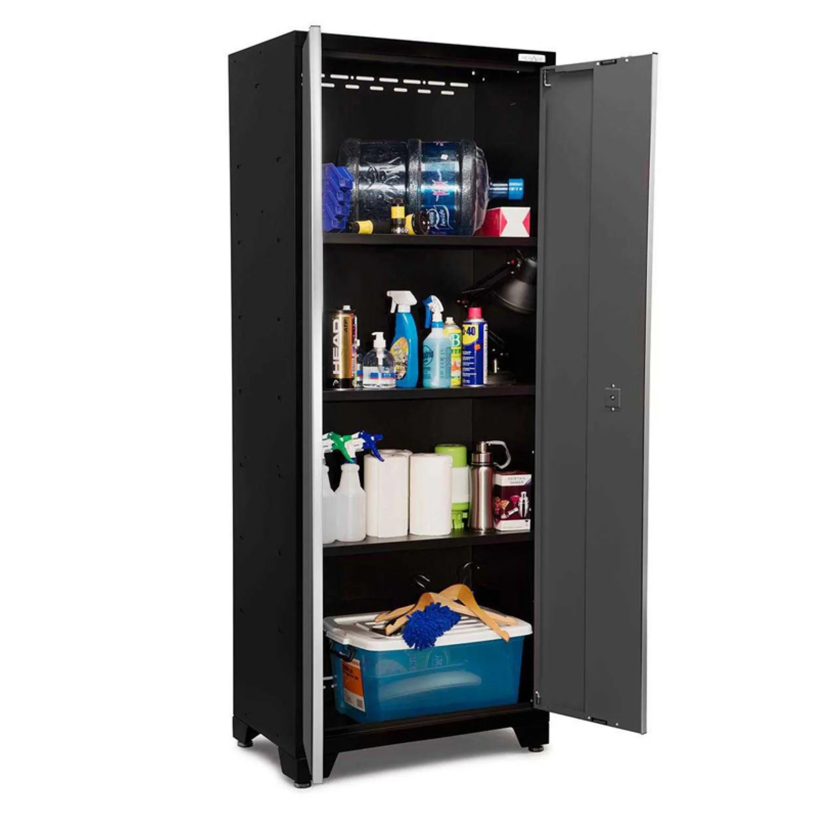 NewAge Products Bold Series Gray 14 Piece Cabinet Set, Heavy Duty 24-Gauge Steel Garage Storage System, LED Lights Included - Image 10