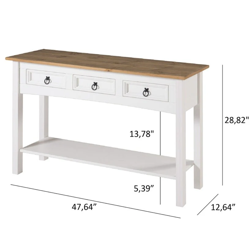 Wood Console Table with 3 Drawers, Entryway Hallway Storage and Display Table for Home - Image 20