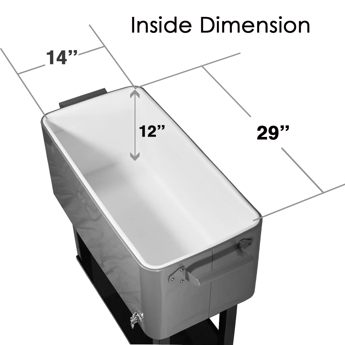Home Aesthetics Grey 80 Qt Quart Rolling Cooler Ice Chest Beverage Bar for Patio - Image 4