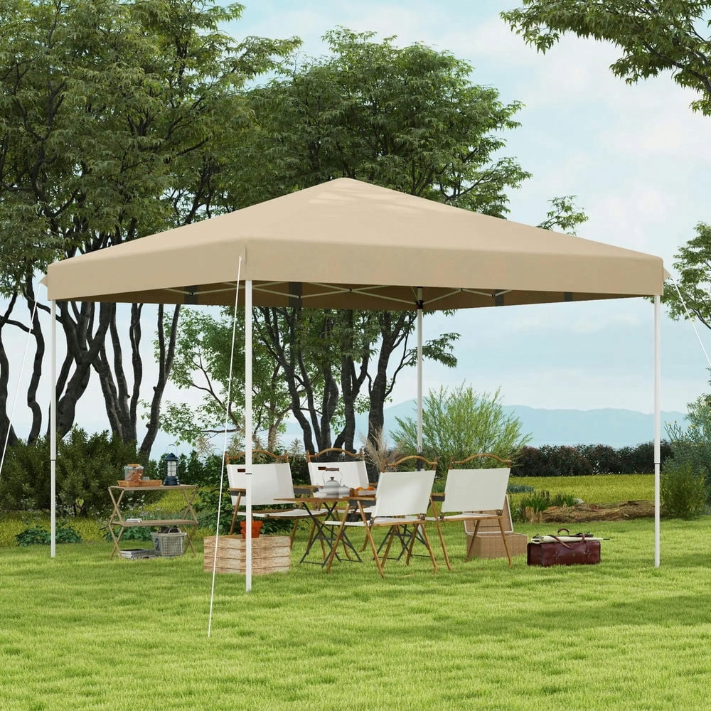 GVN Backyard Garden Canopy, Camping Canopy Screen Tent,13' x 13' Pop Up Canopy Tent with Height Adjustable, Carry Bag for Outdoor, Garden, Patio, Beige - Image 2