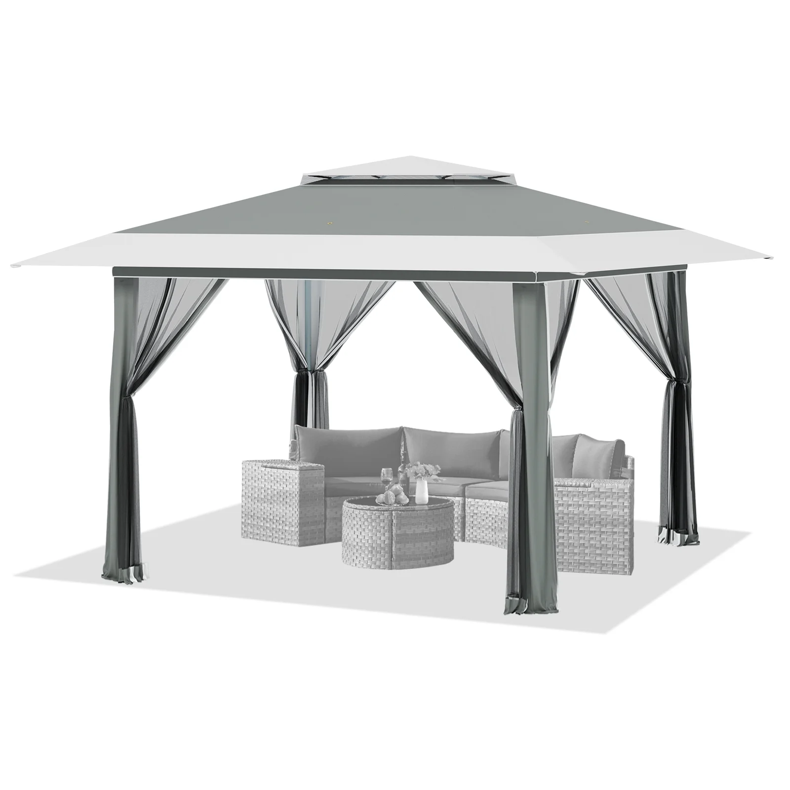 AVAWING 12x12 ft Outdoor Pop-up Canopy Party Tent Easy Setup Patio Wedding Tent, Khaki - Image 33