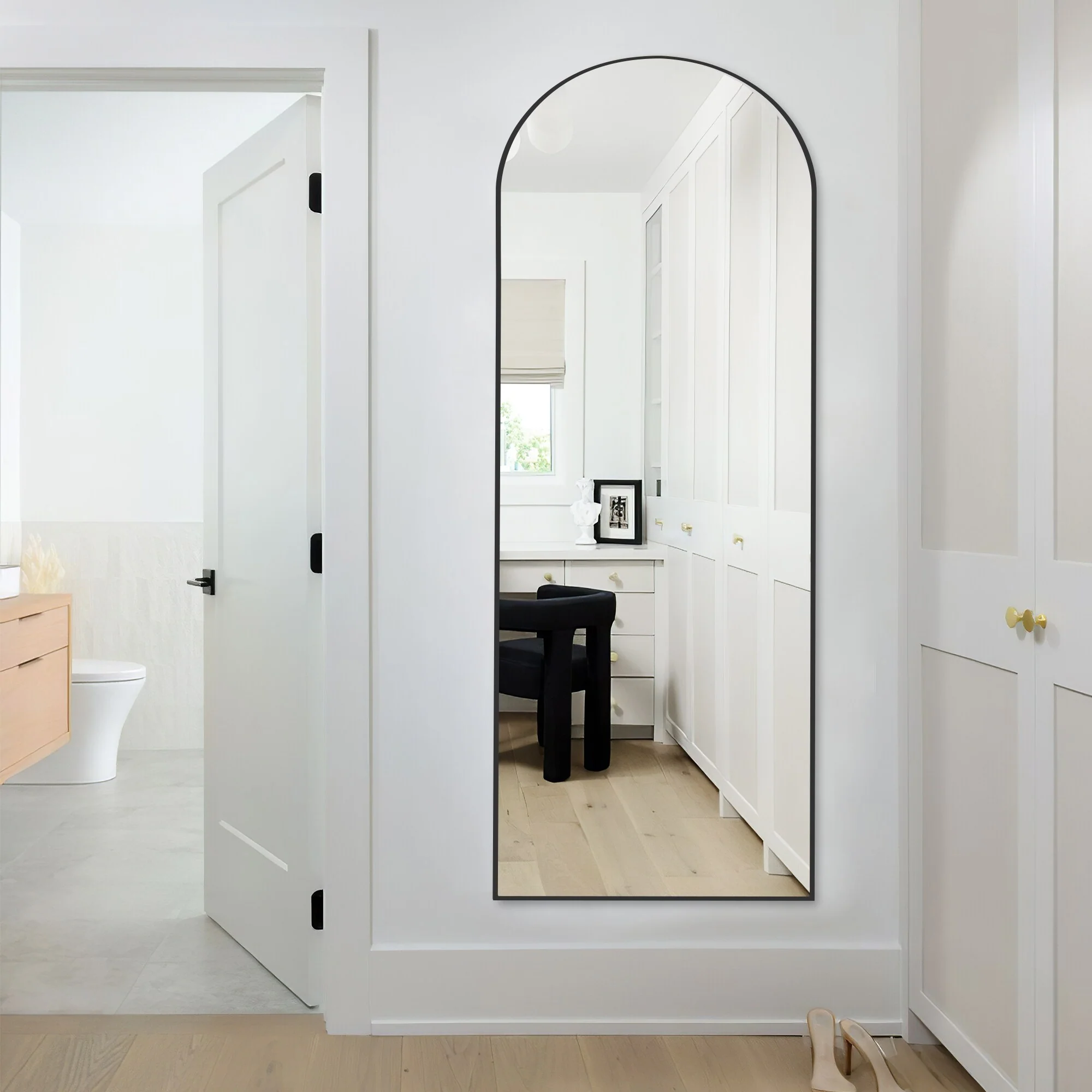 64x21 Full Length Floor Mirror, Large Full Body Aluminum Alloy Frame Standing Mirror with Stand and Wall Mount Option - Image 39